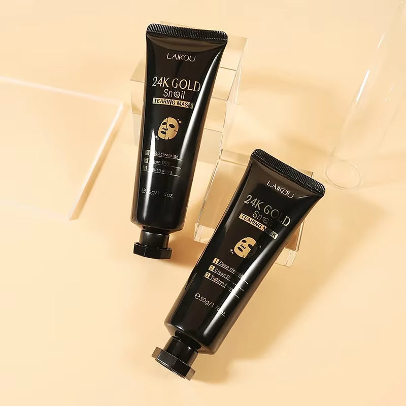 24K Gold Snail Collagen Peel off Tearing Face Mask Deep Cleansing Remove Blackhead Face Care 50G