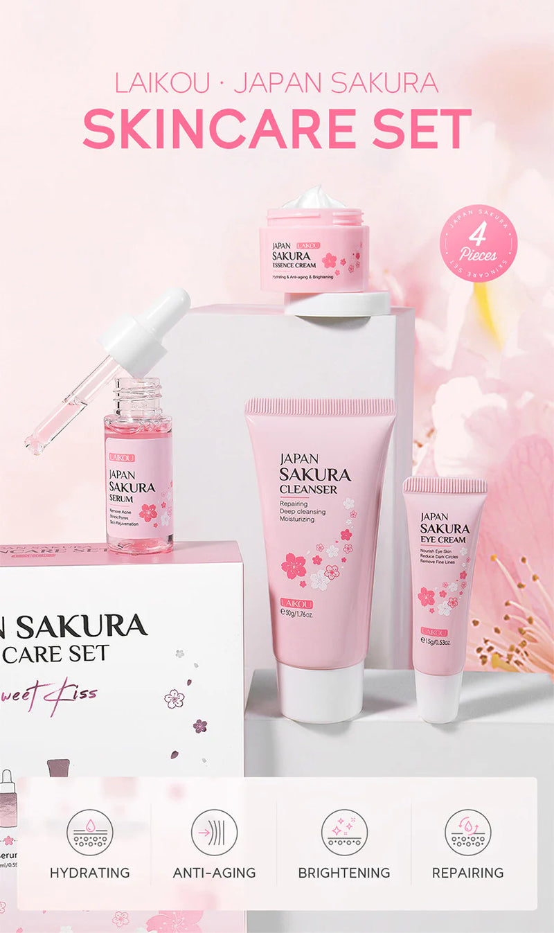 Blossom Skincare Kit 4-Item Bundle Cleanser Eye Treatment Facial Moisturizer