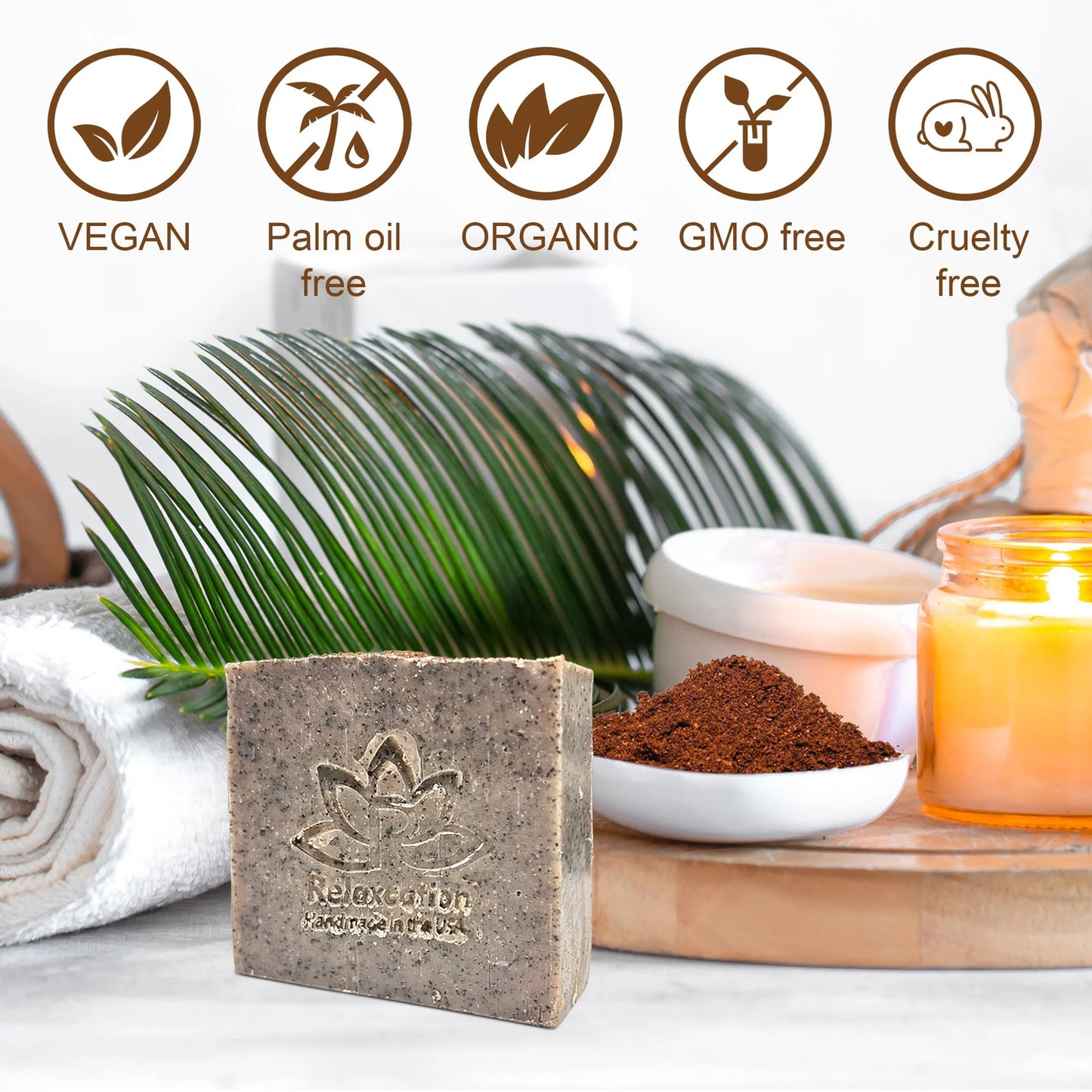 Natural Soap Bar Coffee Scrub with Organic Cocoa Butter Fresh Ground Coffee Exfo