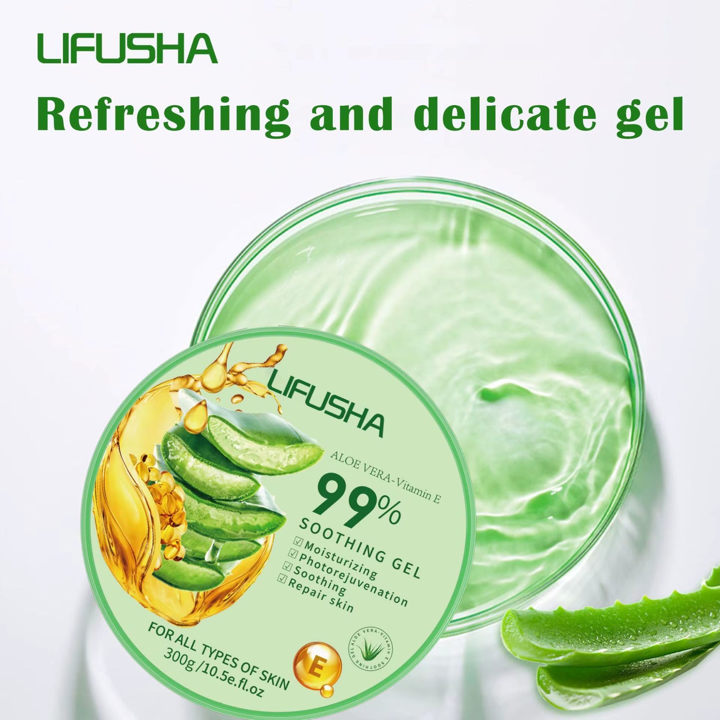 300G Moisturizing Aloe Vera Gel Cream Acne Treatment Face Cream Sun after Repair Sleeping Mask Face Care Skin Care