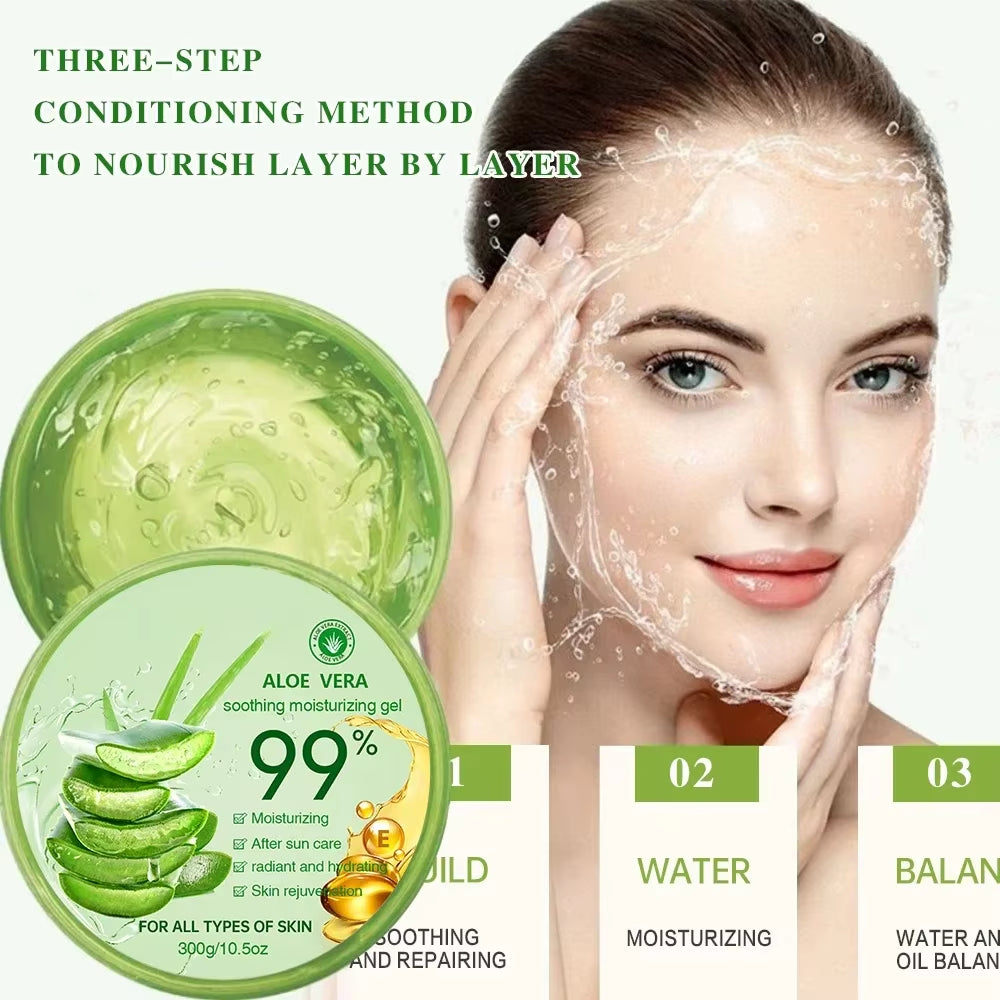 300G Moisturizing Aloe Vera Gel Cream Acne Treatment Face Cream Sun after Repair Sleeping Mask Face Care Skin Care