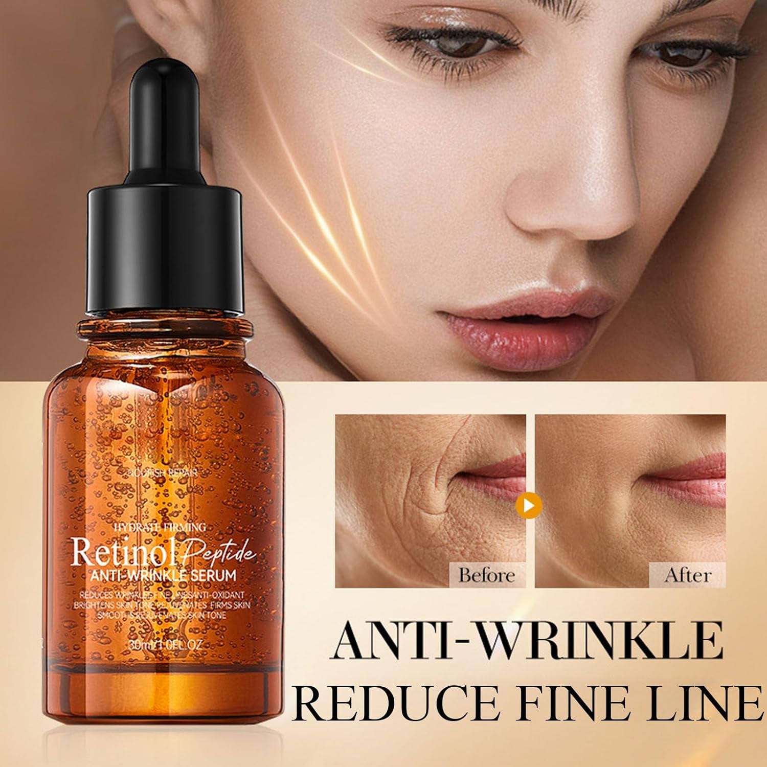 Retinol Skin Care Set for Women - Facial Skin Care Sets & Kits - Skincare Kit for Women - Anti-Aging, Promote Skin Metabolism, Firm Skin, Brown