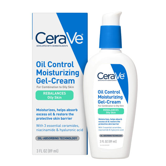Oil Control Moisturizing Gel-Cream Face Moisturizer for Oily Skin, 3 Fl Oz