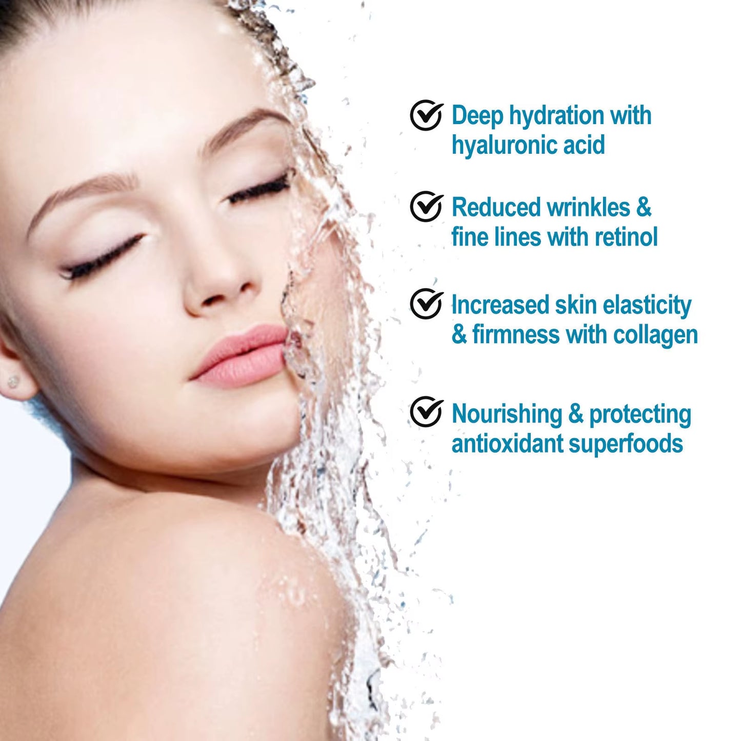 Collagen anti Aging Face Cream Forehead Wrinkle Remover Firming Face Lifting Hydrating Retinol Moisturizer Face Cream 30G