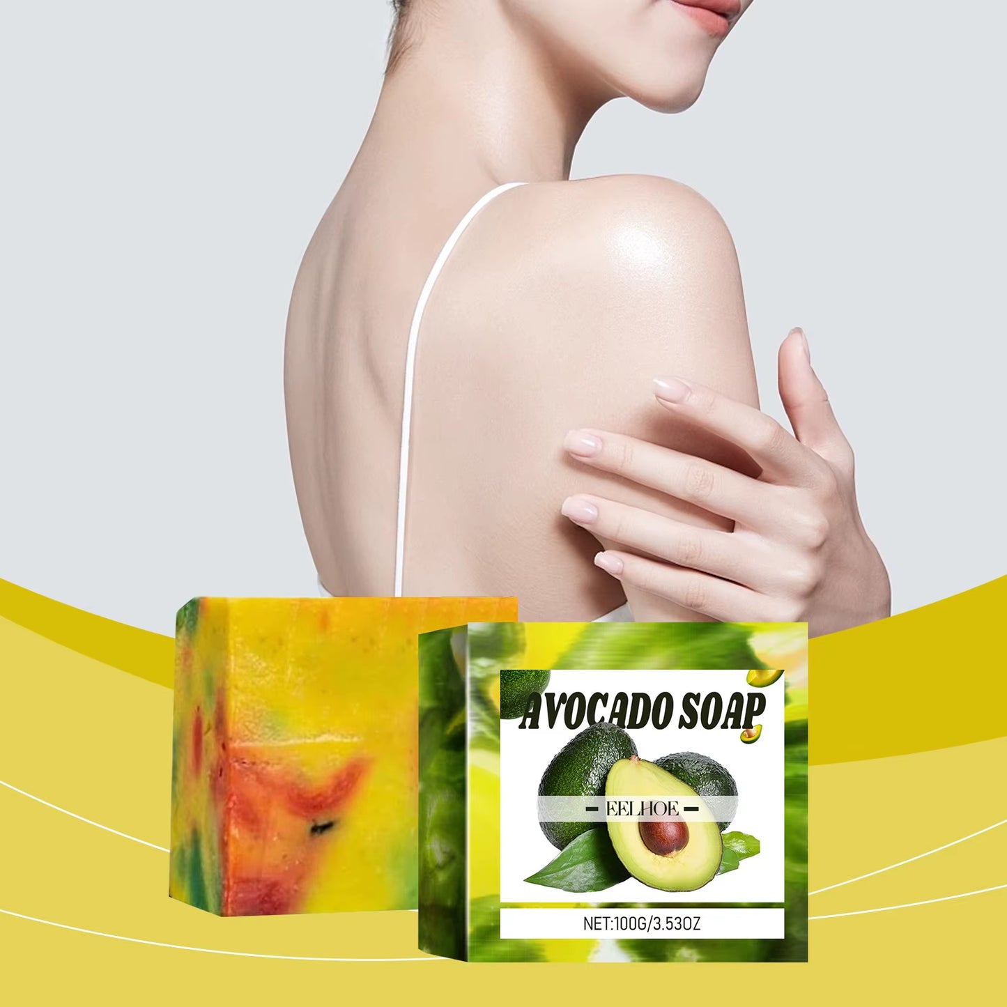 Avocado Jasmine Handmade Soap Deep Body Cleansing Nourishing Hydrated Skin Oil Control Brigthening Skin Tone Body Wash Soap Bar