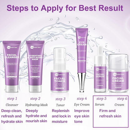 Skin Care Set,Gentle Anti-Aging Skin Care Kit,Hydrate, Moisturize Skin,Facial Skin Care Routine Kit Women Teen Girls Travel Skincare Gift Set,Women Mom Gifts for Christmas Valentines Birthday Gift Her