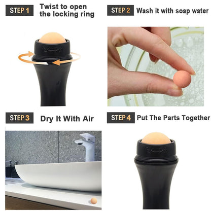 Stainless Steel Ice Roller Ball Oil Control on the Go Ball Fit REVLON Volcanic Face Roller Ball Compatible Fit REVLON Oil Absorbing Roller Oil Blotting Tool(21.5Mm Diameter 2+2 PCS Not Include Holder)
