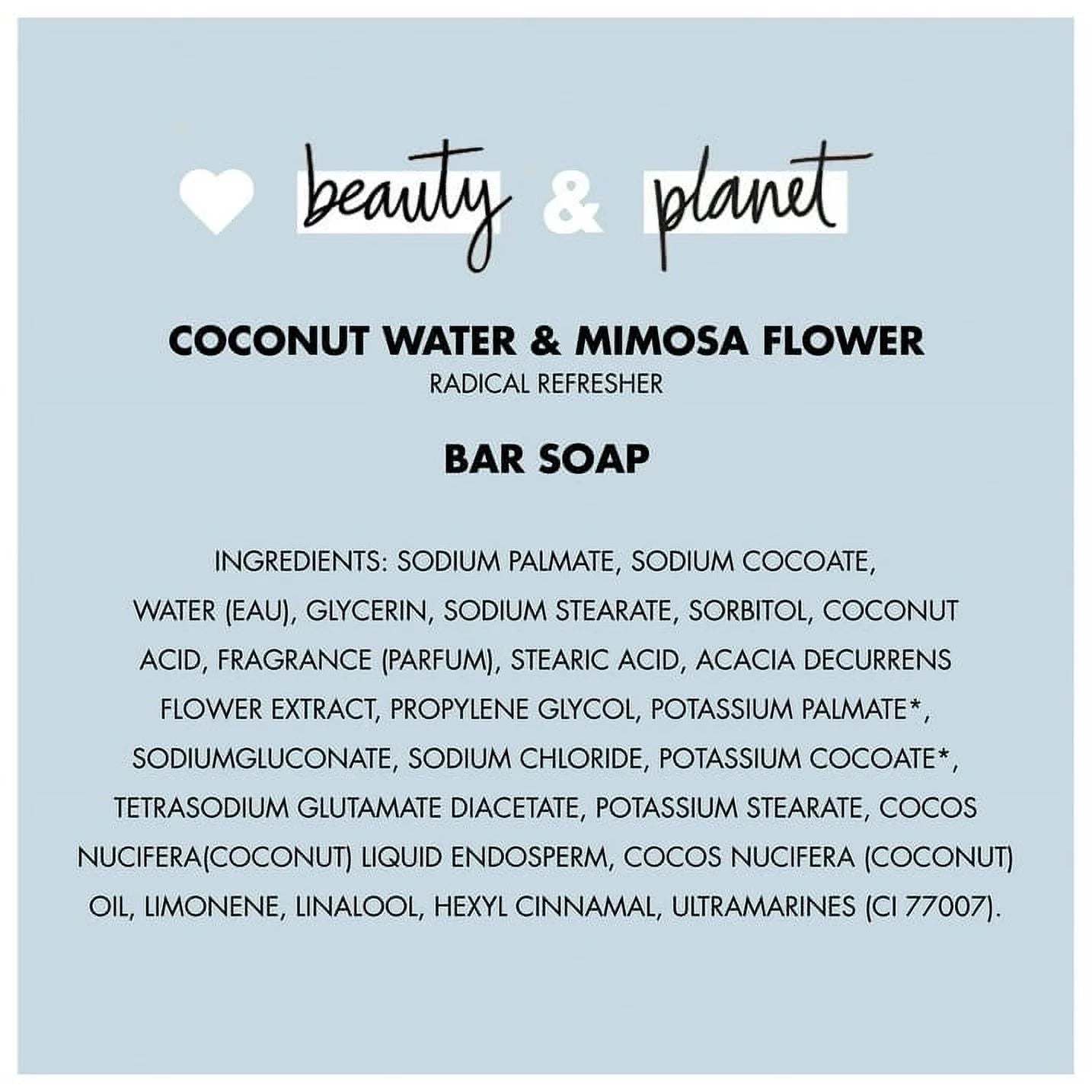 Radical Refresher Bar Soap Coconut Water and Mimosa Flower, 7Oz, 4 Count