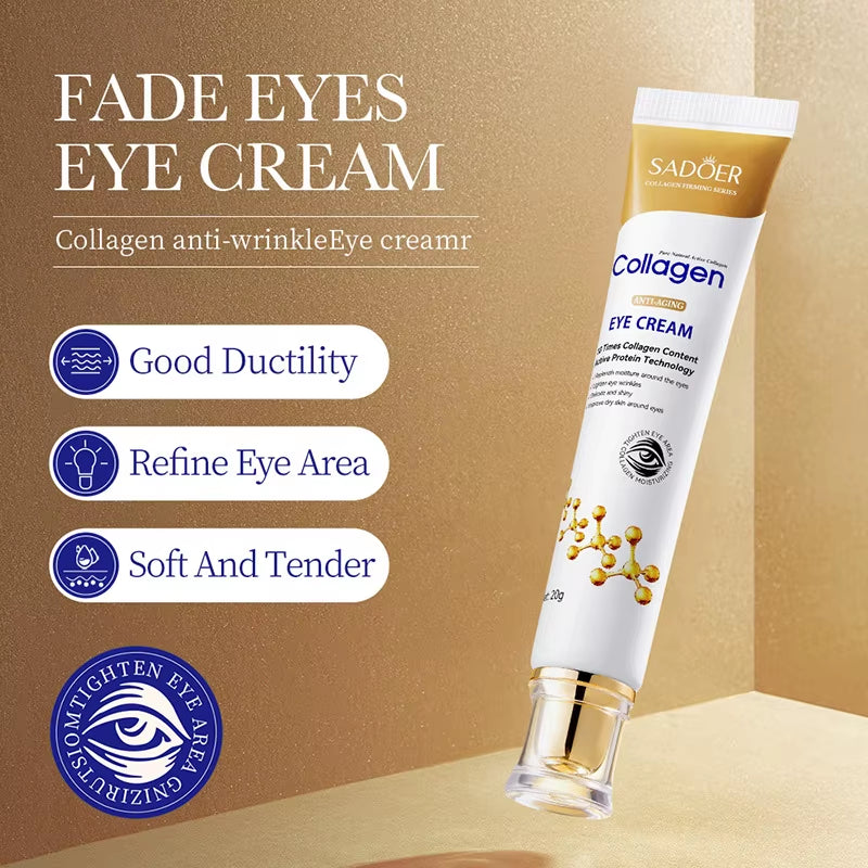 Collagen Eye Cream - Dark Circle Cream, Eye Bag Firming, Puffiness Reduction & Hydrating under Eye Care