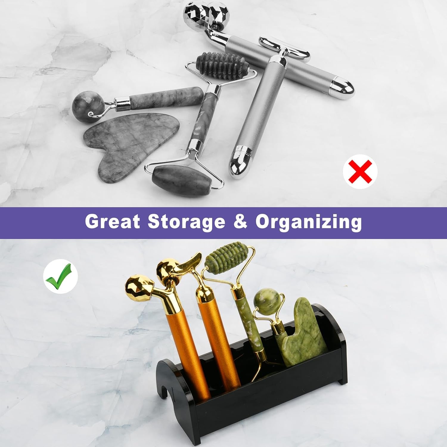 Skincare roller organizer