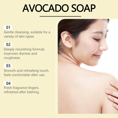 Avocado Jasmine Handmade Soap Deep Body Cleansing Nourishing Hydrated Skin Oil Control Brigthening Skin Tone Body Wash Soap Bar