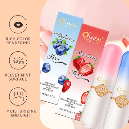Color Fruit Lipstick Peach Temperature Changing Lip Balm Moisturizing Waterproof Long Lasting Moisturizes Lip Balm