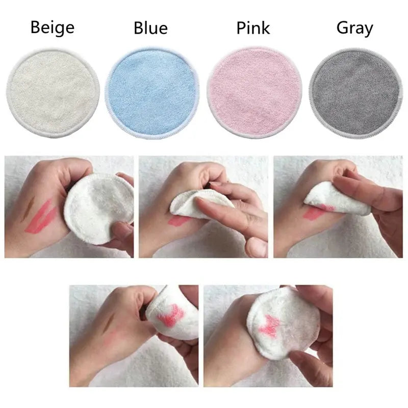 12PC Reusable Cotton Pads Makeup Remover Pads Washable round Bamboo Make up Pads Cloth Nursing Pads Skin Care Tool Skin Cleaning