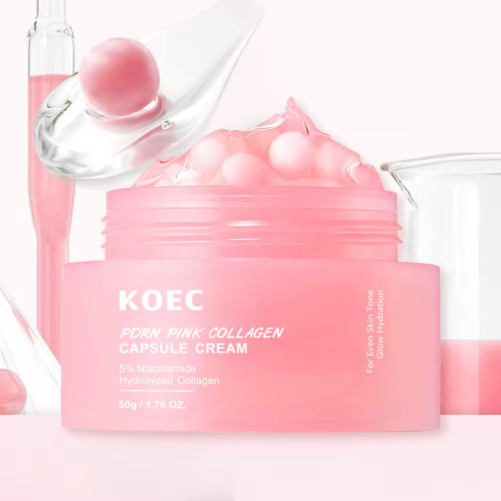 Face Moisturizer Lightweight Moisturizing Cream 5% Niacinamide for Uneven Skin Tone, Glow Hydration Collagen Capsule Cream