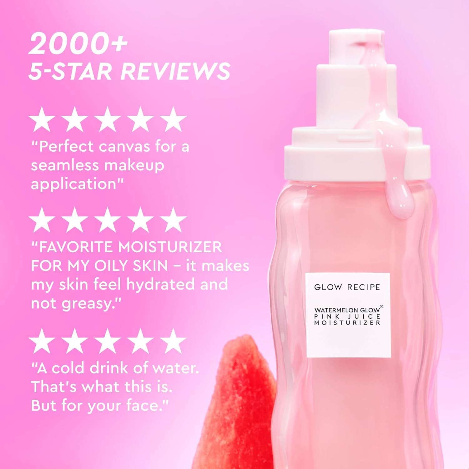 Pink Juice Water Gel Face Moisturizer for Women, Men & Teens - Hydrating Hyaluronic Acid, Radiance Boosting, Non-Comedogenic, Oil-Free, Long-Lasting Korean Skin Care for Oily Skin (50Ml)