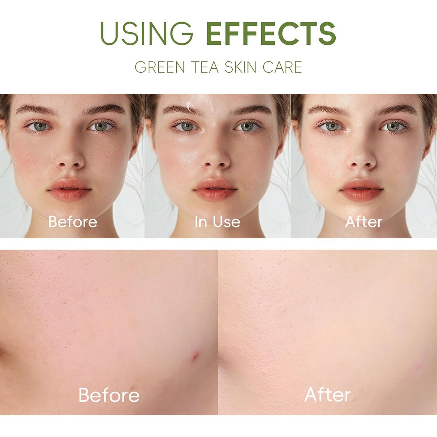 Green Tea Skincare Routine Set, Soothe Skin Care Gift, Deep Cleaning, Oil Control, Moisturize & Improve Skin, Facial Care with Cleanser, Toner, Serum, Eye Cream and Face Cream