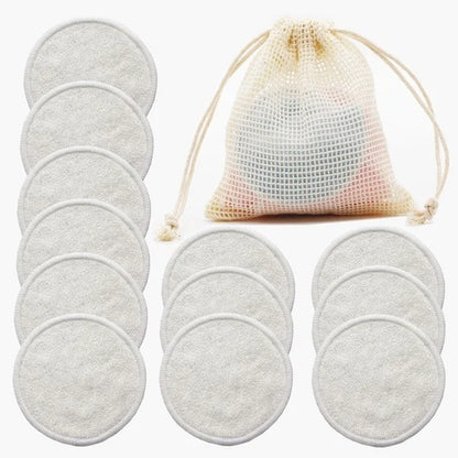 12PC Reusable Cotton Pads Makeup Remover Pads Washable round Bamboo Make up Pads Cloth Nursing Pads Skin Care Tool Skin Cleaning
