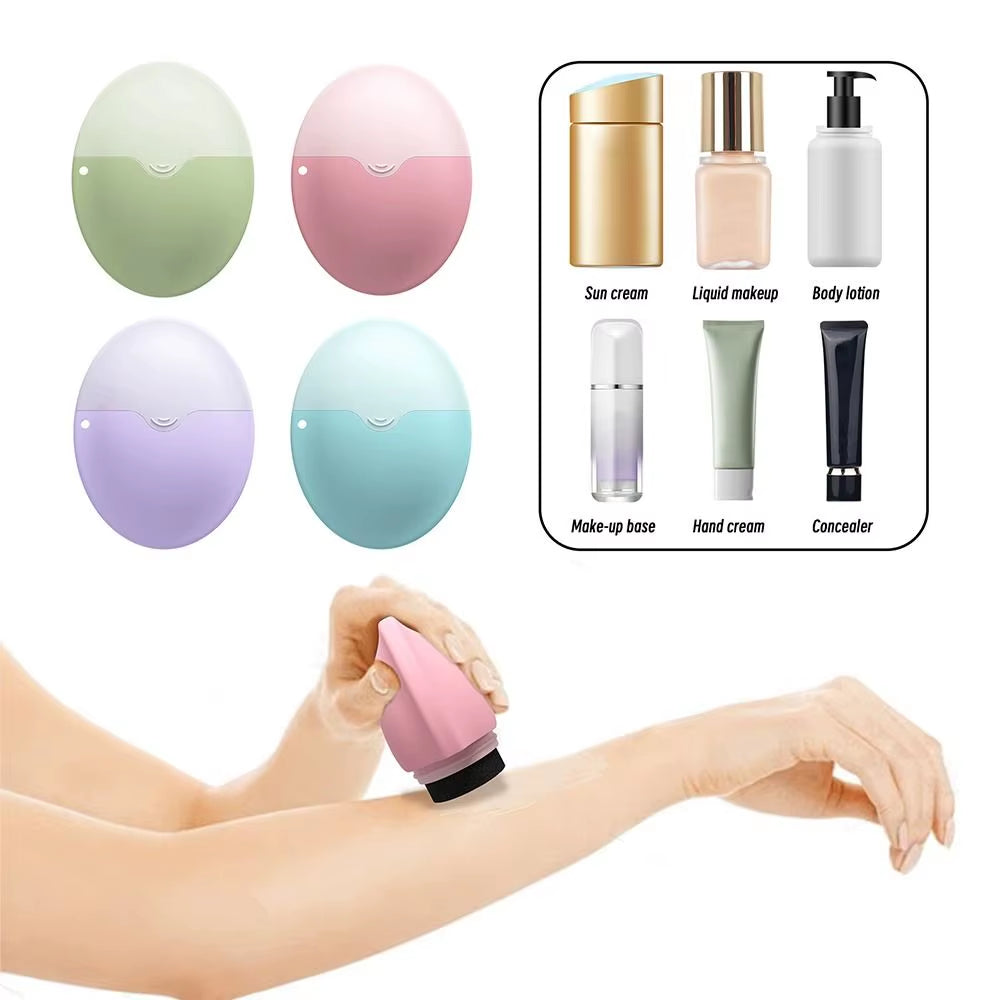 Silicone Suncream Roller Applicator Refillable Oval Isolation Lotion Cream Bottles Stitching Color Cosmetics Tool Travel