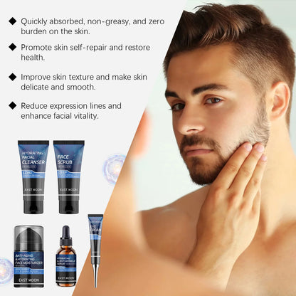 Men'S Face Wash Gift Set Gentle Cleansing Hydrating Skincare Moisture Balance Oil Control