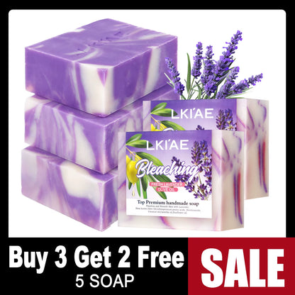 Fresh Lavender Oil Soap Bar, Whitening, Reduce Acne, Smooth Skin, with Niacinamide, Glutathione, for All Skin Types, 150G/5.3 Oz
