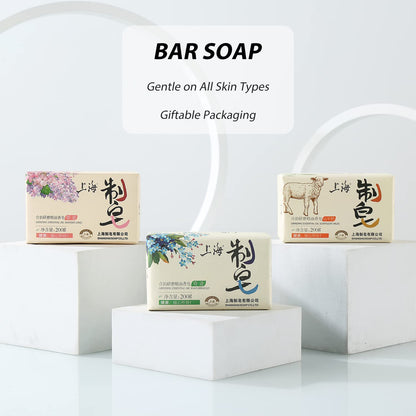 Natural Bar Soap Moisturizing Handmade Soap Bar with Organic Essential Oils Green Tea Scented Soap Bar, French -Milled Soap Bars for Hands and Body, 7Oz