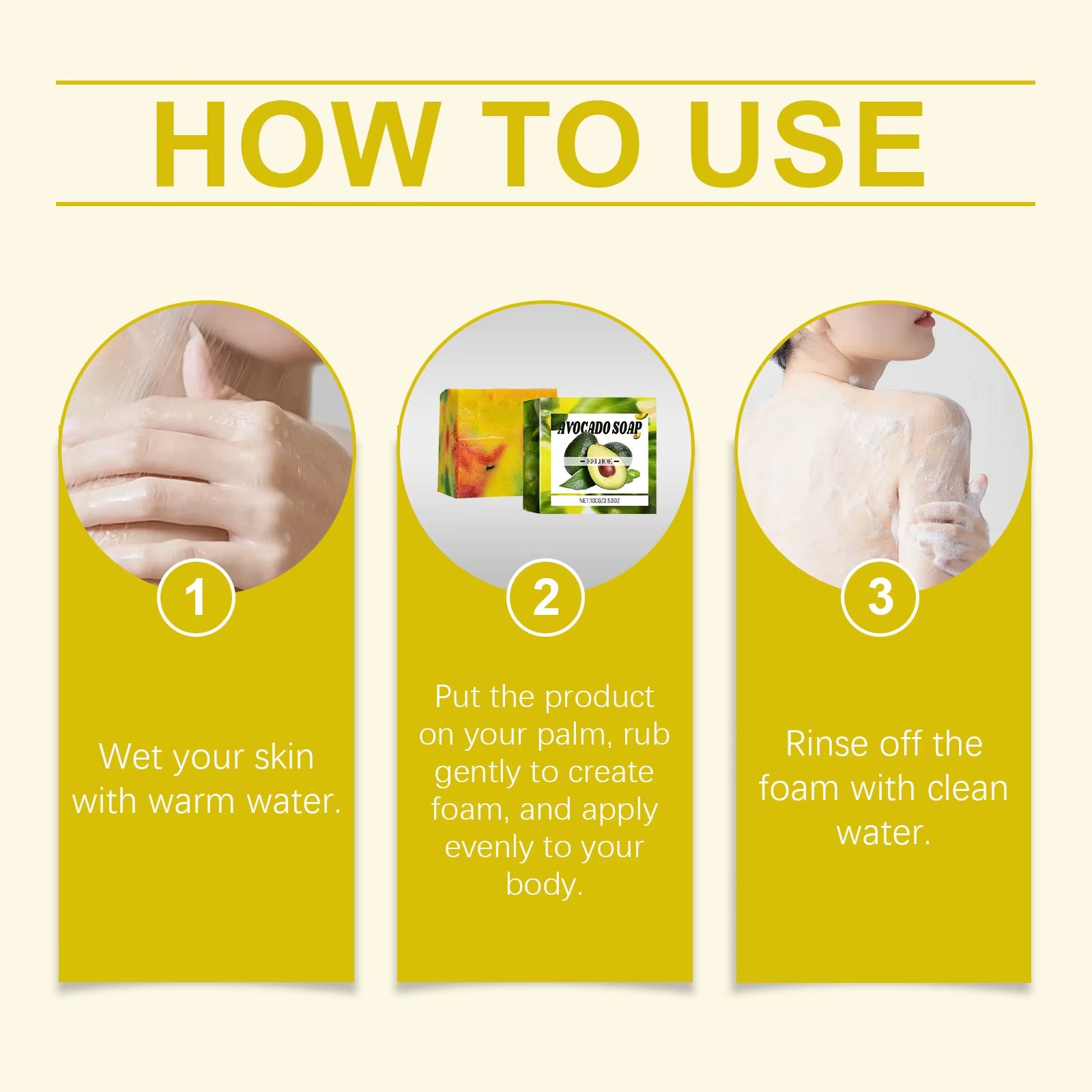 Avocado Jasmine Handmade Soap Deep Body Cleansing Nourishing Hydrated Skin Oil Control Brigthening Skin Tone Body Wash Soap Bar