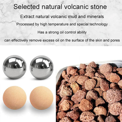 Stainless Steel Ice Roller Ball Oil Control on the Go Ball Fit REVLON Volcanic Face Roller Ball Compatible Fit REVLON Oil Absorbing Roller Oil Blotting Tool(21.5Mm Diameter 2+2 PCS Not Include Holder)