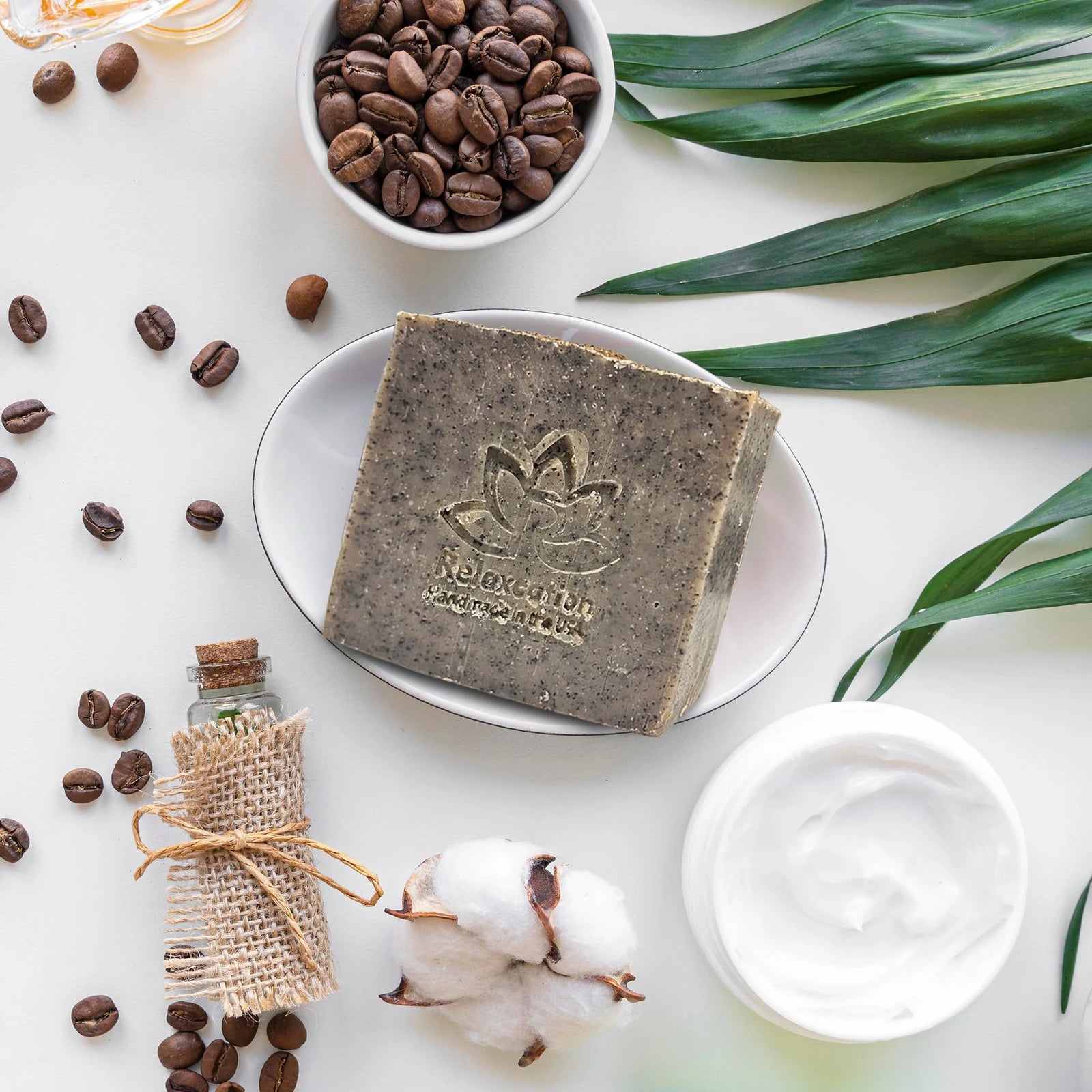 Natural Soap Bar Coffee Scrub with Organic Cocoa Butter Fresh Ground Coffee Exfo