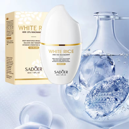 White Rice Niacinamide Serum Face Skin Brightening Moisturizer Hyaluronic Acid Korean Skin Care Product 50ML