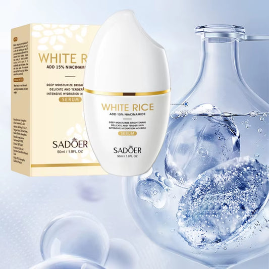 White Rice Niacinamide Serum Face Skin Brightening Moisturizer Hyaluronic Acid Korean Skin Care Product 50ML