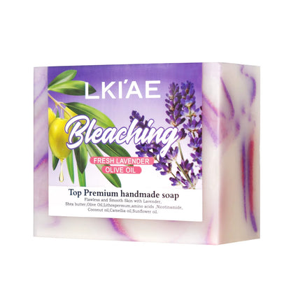 Fresh Lavender Oil Soap Bar, Whitening, Reduce Acne, Smooth Skin, with Niacinamide, Glutathione, for All Skin Types, 150G/5.3 Oz