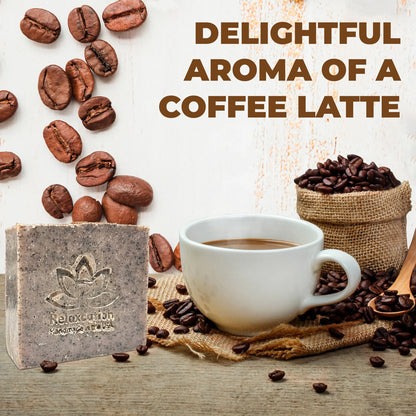 Natural Soap Bar Coffee Scrub with Organic Cocoa Butter Fresh Ground Coffee Exfo