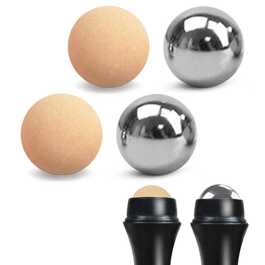 Stainless Steel Ice Roller Ball Oil Control on the Go Ball Fit REVLON Volcanic Face Roller Ball Compatible Fit REVLON Oil Absorbing Roller Oil Blotting Tool(21.5Mm Diameter 2+2 PCS Not Include Holder)