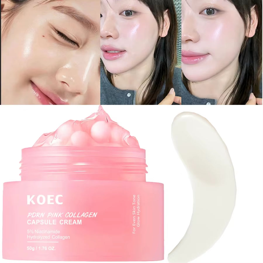 Face Moisturizer Lightweight Moisturizing Cream 5% Niacinamide for Uneven Skin Tone, Glow Hydration Collagen Capsule Cream